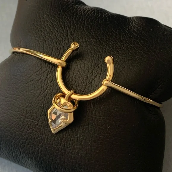 ALEXIS BITTAR • NEW Miss Havisham Horseshoe Celestial Pear Gold CZ Bracelet - Picture 3 of 9